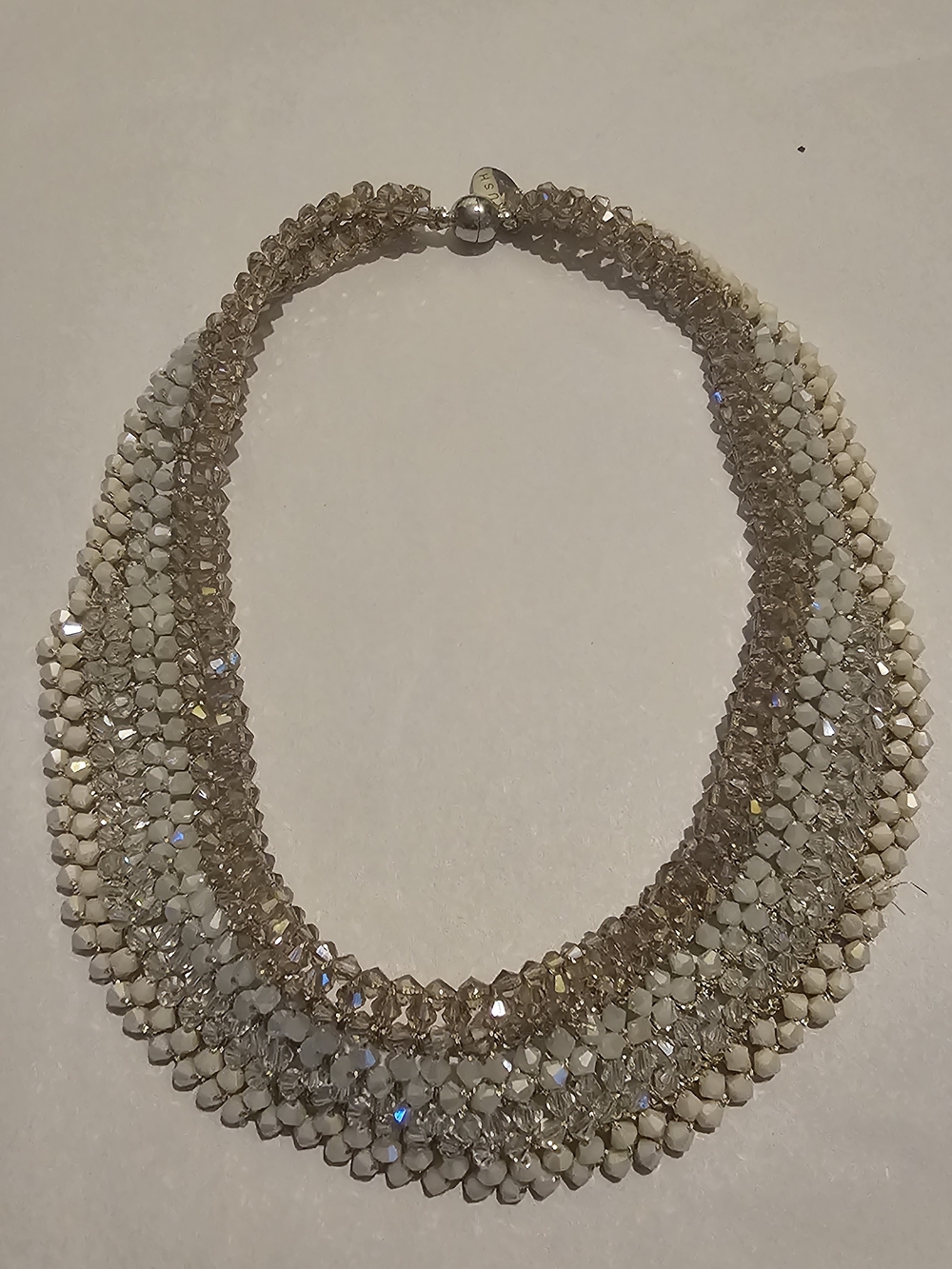 Rush by Denis & Charles Champagne Crystal Beaded Collar Statement Necklace